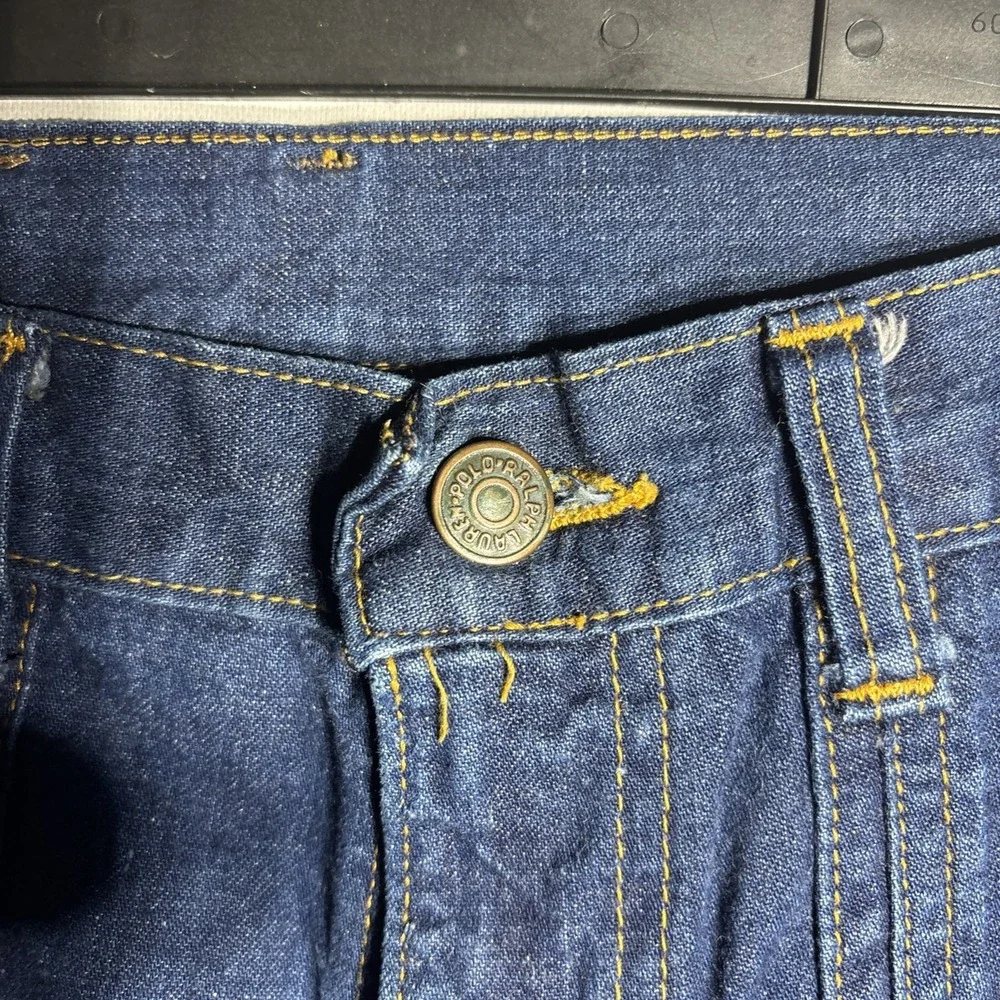 Polo Western Ralph Lauren Carpenter Jeans Double Knee Utility Denim 30x36 HQ 713